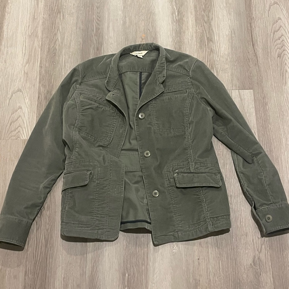 L.L. Bean women’s green corduroy jacket.